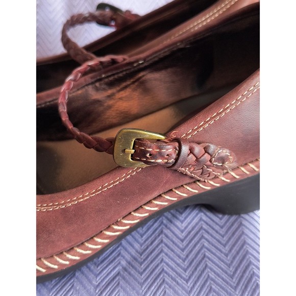 ECCO CAS CLOG BRAIDED MJ 226202 Red leather Mary Jane shoes sz. 37/7 - Picture 9 of 11